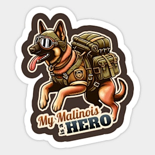 Belgian Malinois Soldier Sticker